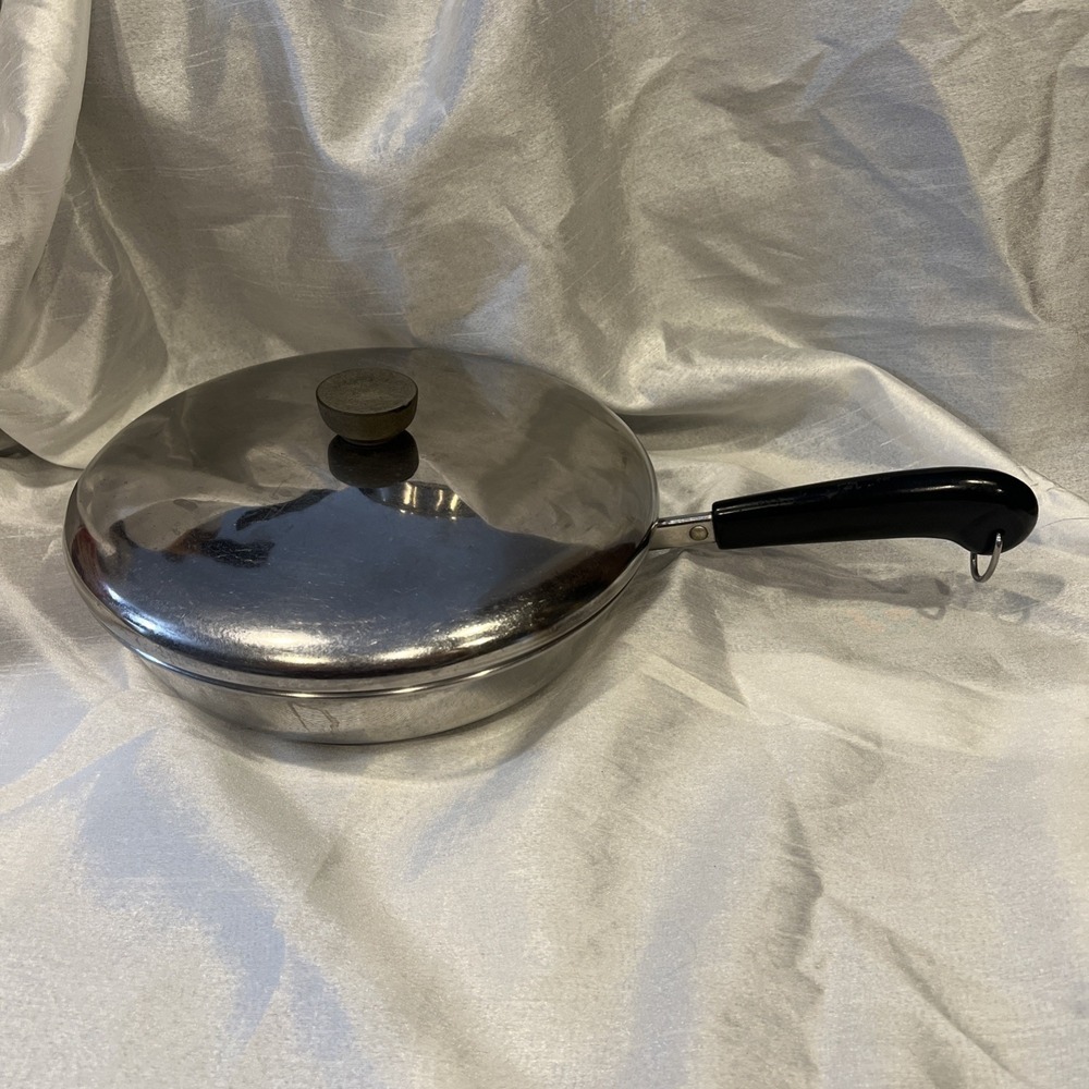 VTG 1801 Vintage‎ Revere Ware 10" Skillet Fry Pan With Lid 2060 25cm Korea